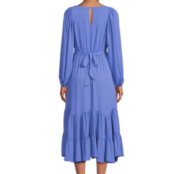 NEW, NEVER WORN Tahari Surplice-Neckline Tiered Midi Dress (M) - Picture 2 of 5